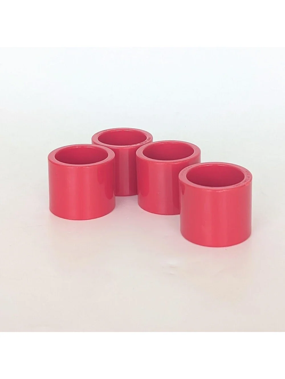 1980s Vintage Cherry Red Acrylic Napkin Rings - Set of 4